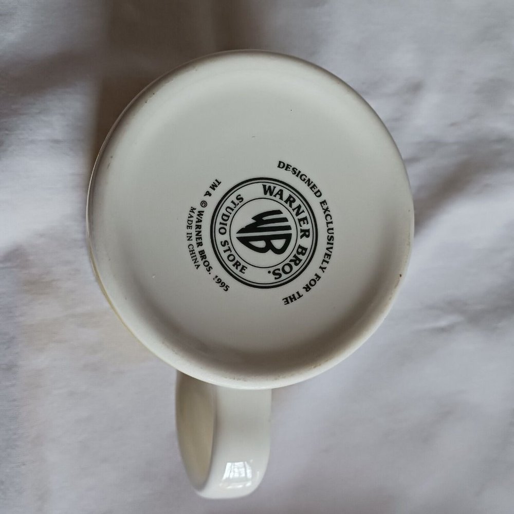 Tasmanian Taz Devil Yellow Coffee Cup Mug Warner Bros Studio Store 1995 - Picture 4 of 5